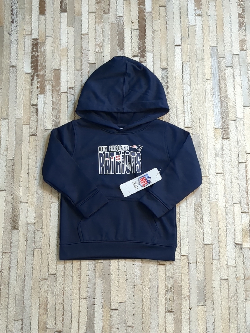 NFL Team Apparel Kids 3T New England Patriots Navy Fleece Hooded Sweatshirt